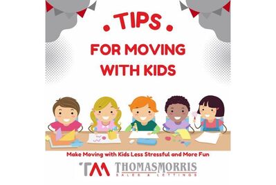Tips for moving with kids with cartoon kids playing