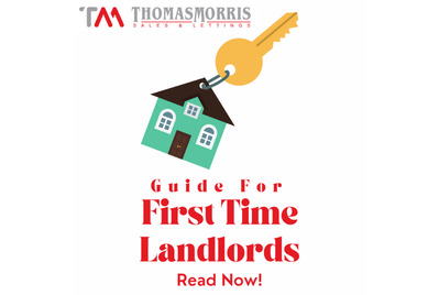 Guide for first time landlords with a cartoon house attached to a key