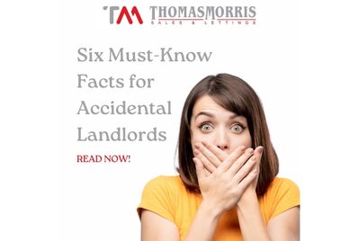 A shocked person in front of the text 'Six must-know facts for accidental landlords'