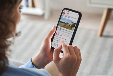 Woman looking at social media on mobile