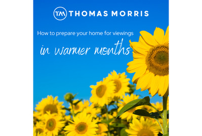 Sunflowers with a blue sky and the text How to prepare your home for the summer months