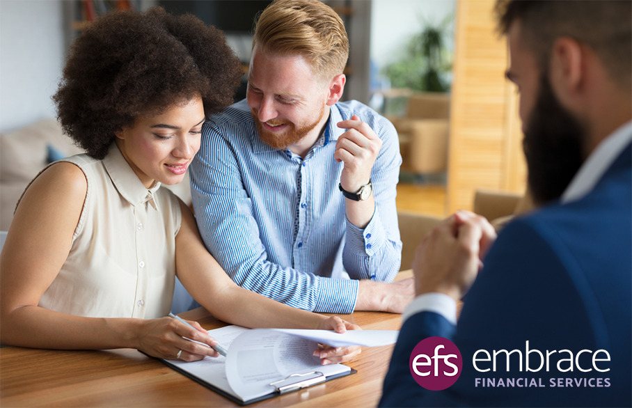 Two people having a mortgage meeting