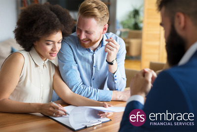 Two people having a mortgage meeting