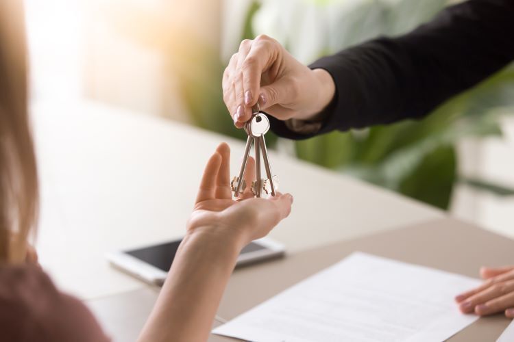 House keys being exchanged 