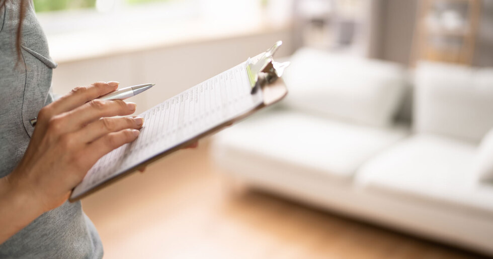 Proprty manager inspecting rented property 