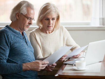 Couple looking at paperwork