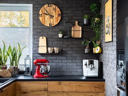 A well decorated kitchen